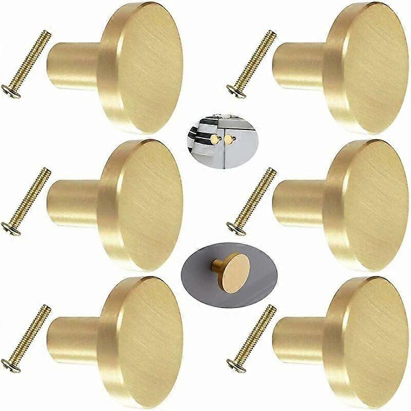 Pieces Drawer Knobs, Gold Furniture Knobs, Round Cabinet Knobs, Gold Brass Drawer Knobs, Kitchen Door Handles for Decor - 20 25 mm