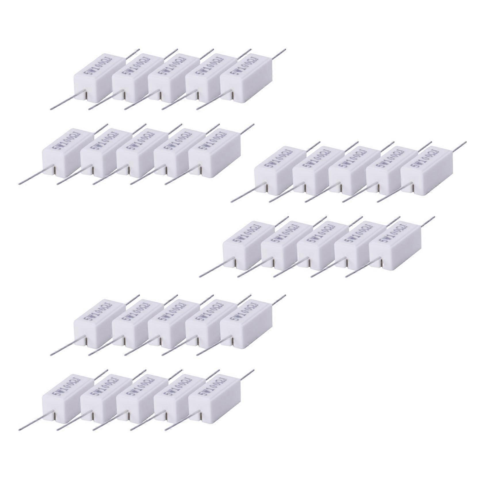 30X Wirewound Ceramic Cement Resistors 100 Ohm 5W Watt 5%