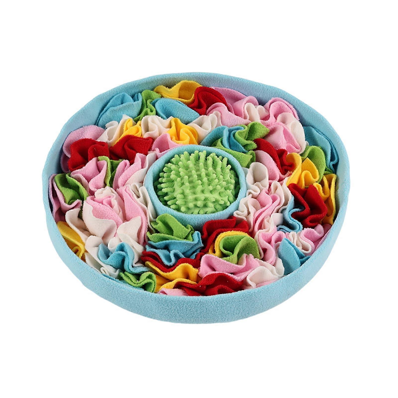 Dog Snuffle Toy Mat Dispensing Mat for Dogs Interactive Puzzle Pet Chew Toy Reducing Boredom Foraging Skill Blue