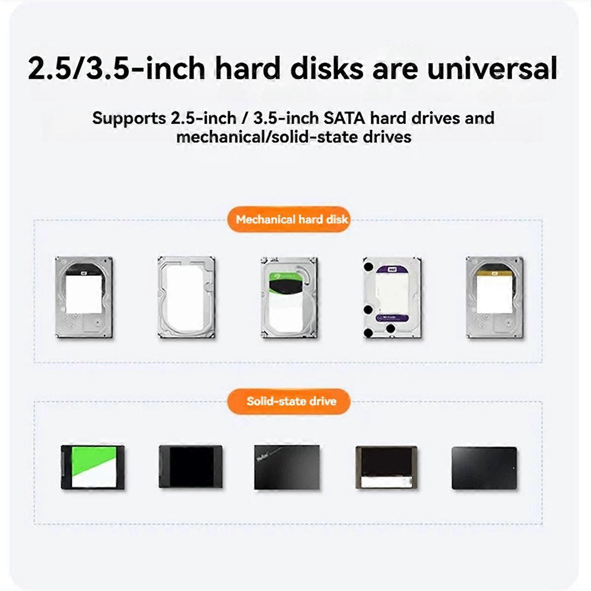 2.5/3.5 inch SATA HDD case EU plug