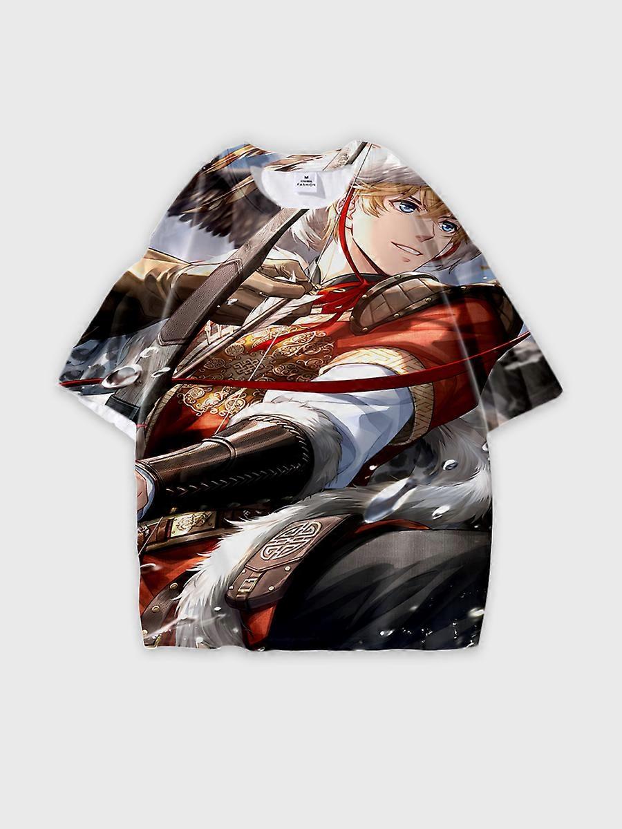 T-shirt round neck Role Pattern loose short sleeve E919