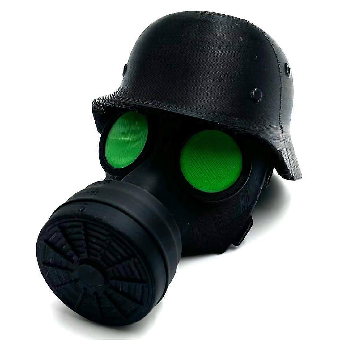 Towing Hitch Cover Cap, Funny Gas Mask Helmet Shape for 50mm Ball Head (Green)