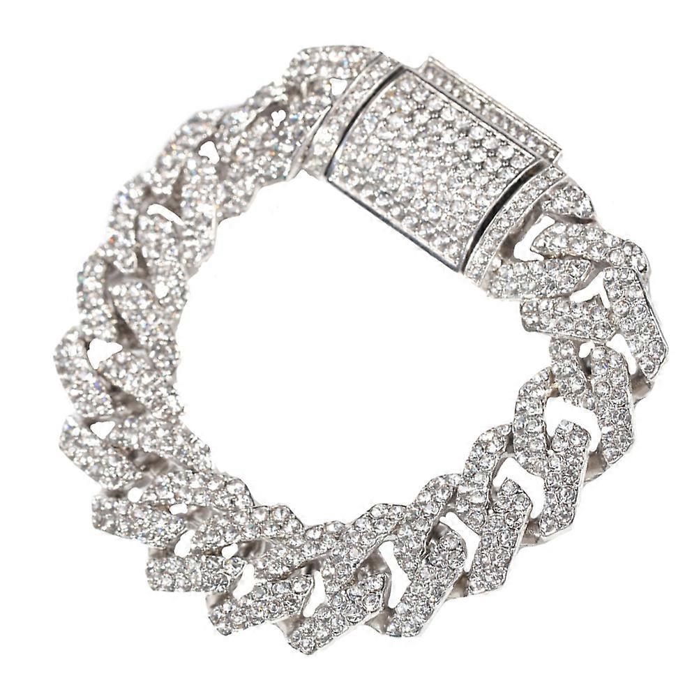 Gentleman Bangle with Key Lock Design for Men in Silver Color One Size Fits All