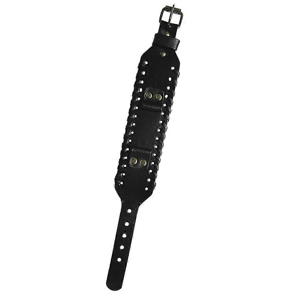 Wide Watch Strap Made of Synthetic Material Black Comfortable Durable for Watch Use Adjustable