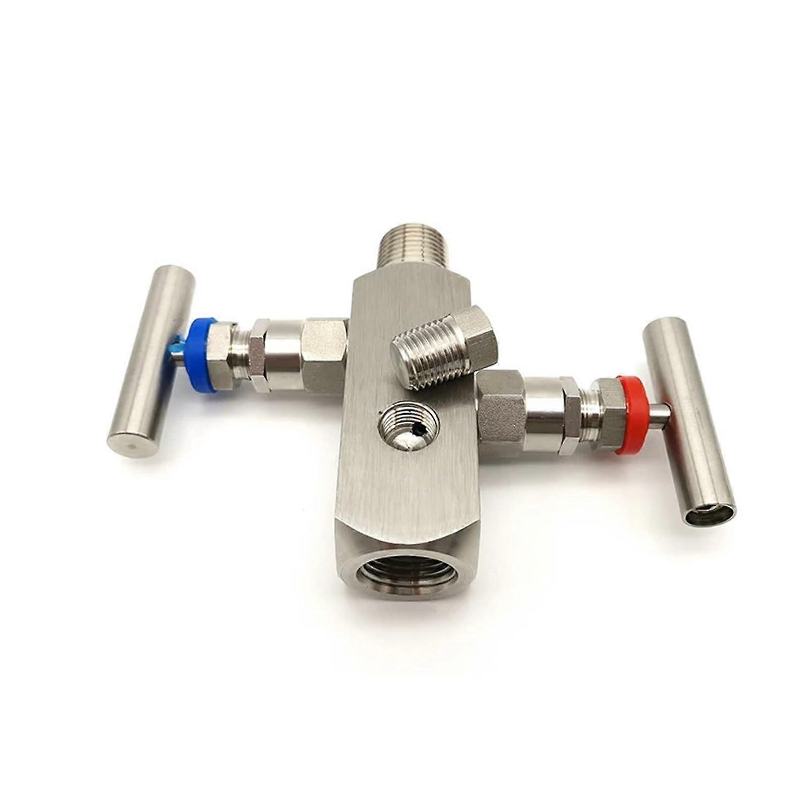 Needle Valve Needle Valve 304 Stainless Steel Two Valves Integrated Valve Group with Internal and External Thread Instrument Valve 1/2