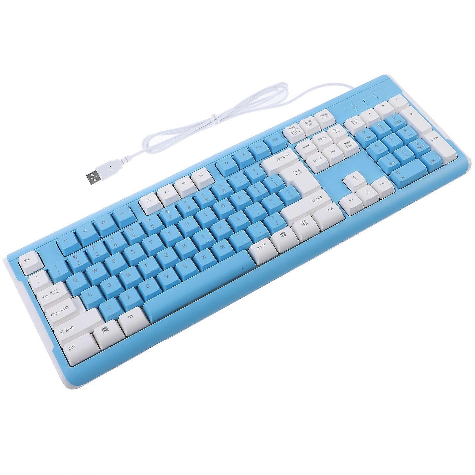 Colored Keyboard Usb Keyboard Gaming Blue Flat Shape With Number Pad For Gaming 1Pack