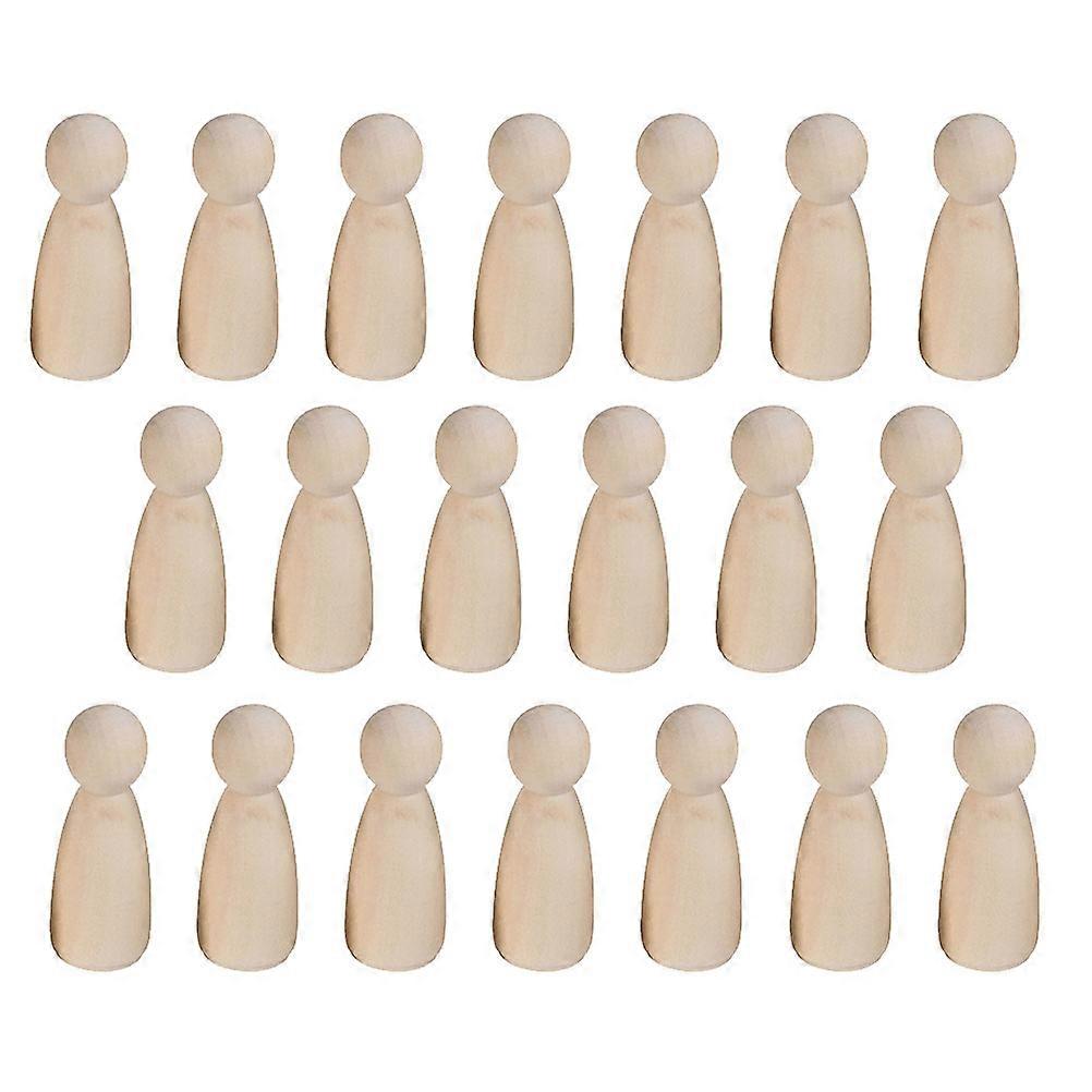 Children's Handicrafts 20Pcs Mini Figures For Kids Crafted From Quality Wood Suitable For Home Decor And Creative Play Activities