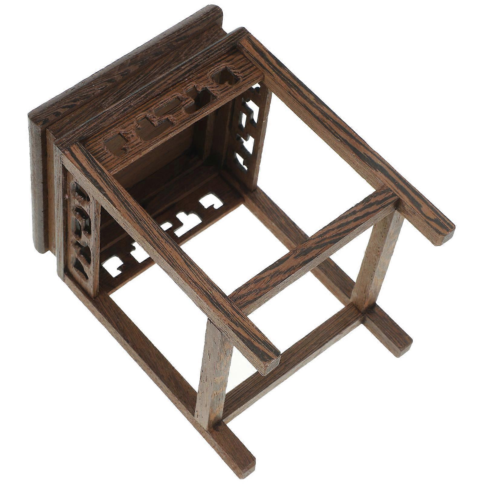 Chinese Style Durable Wooden Flower Pot Holder Plant Stand for Indoor Outdoor Use – Natural Chicken Wing Wood Decorative Base for Home and Balcony