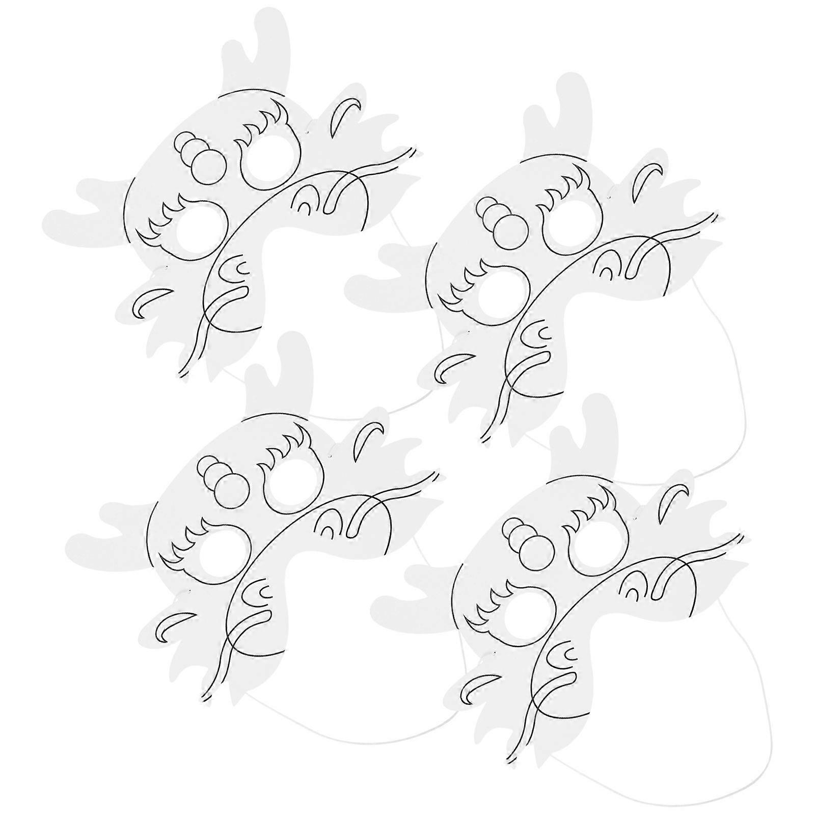 6pcs Lightweight Unpainted Paper Masquerade Masks for DIY Art, Craft, Halloween Parties, Festivals, and Creative Projects – Includes Elastic String