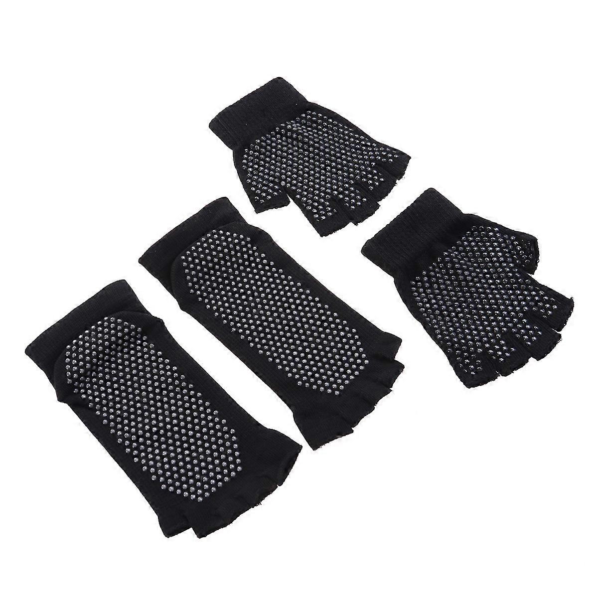 Women Yoga Socks with Anti Slip Silicone Soles for Balanced Grip and Comfort during Yoga Practice Black Free Size