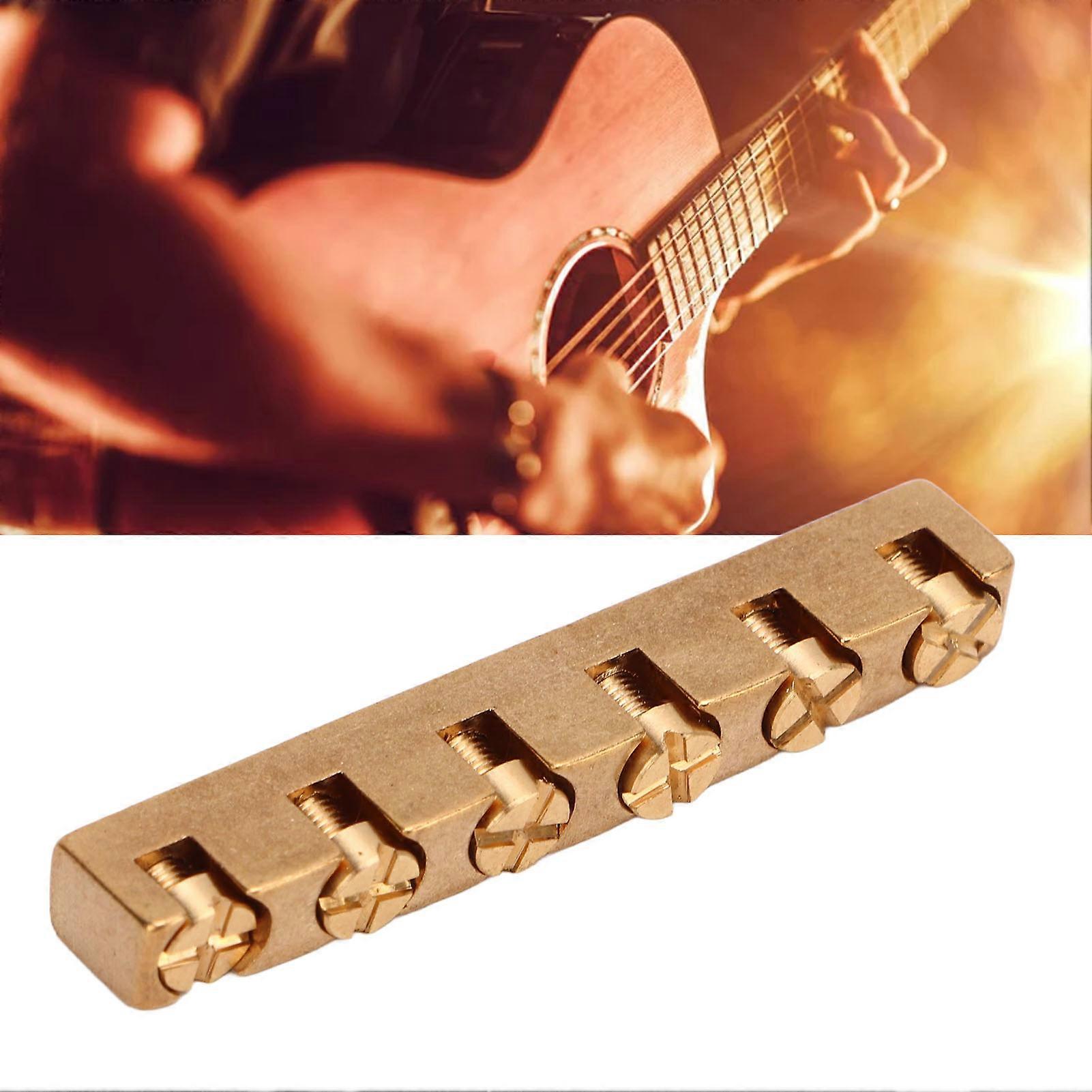 Guitar Nut 6 String Brass Adjustable Instrument Accessory Replacement Part for Bass 