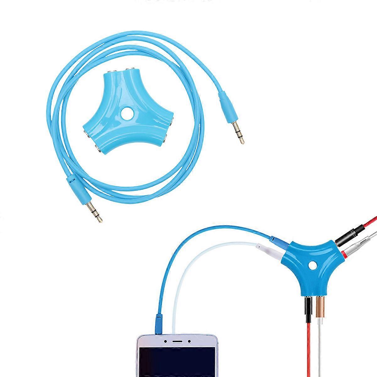 Earphone Splitter Adapter with 5 Ports for Sharing Sound Practical Audio Signal Cable Included 1 Meter Size