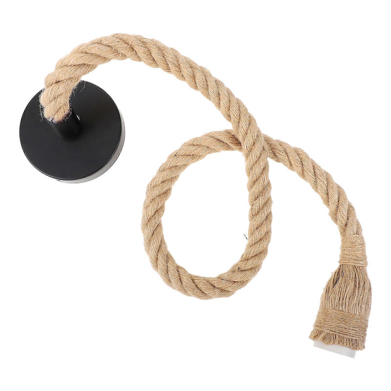 Flax Rope Lamp Holder Retro Style Hanging Decoration Single Head Lighting Assorted Color 1Pcs