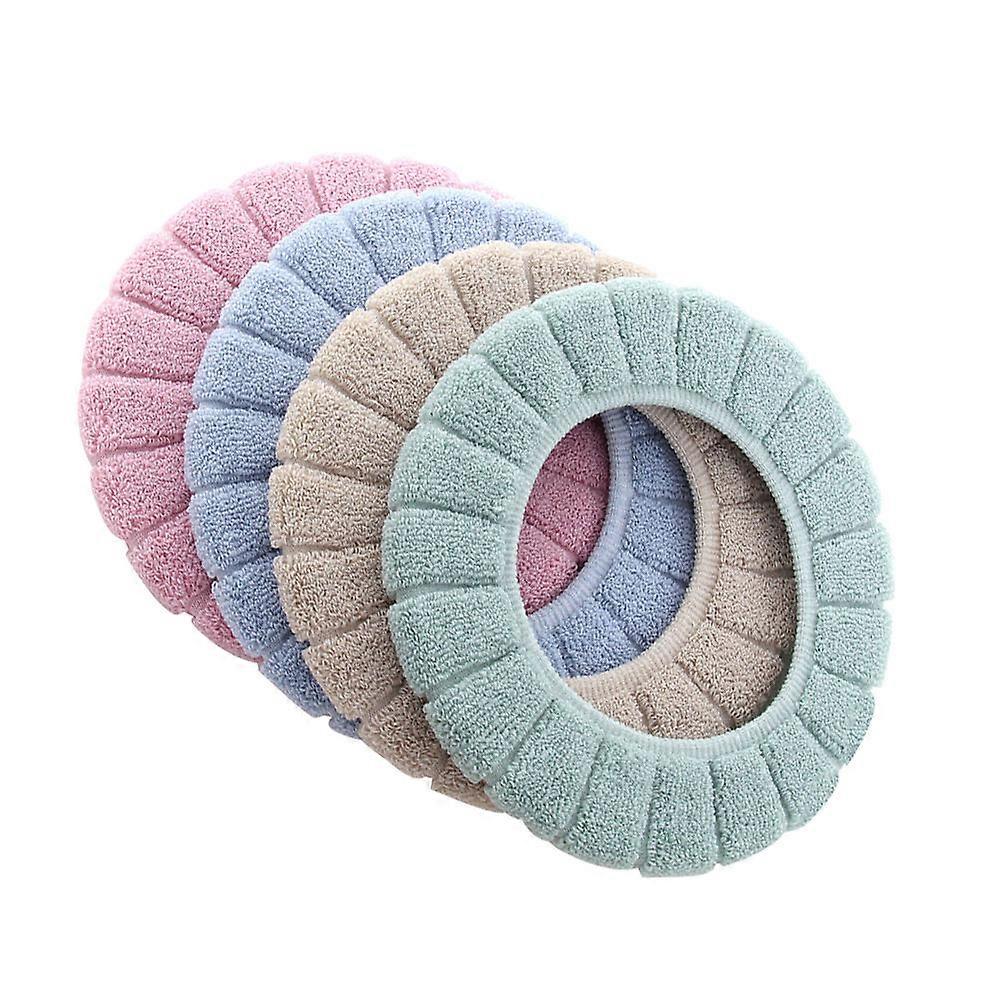 Thicken Toilet Seat Cover Cushion With Pumpkin Pattern For Elderly Home Decoration Easy To Install 4Pcs