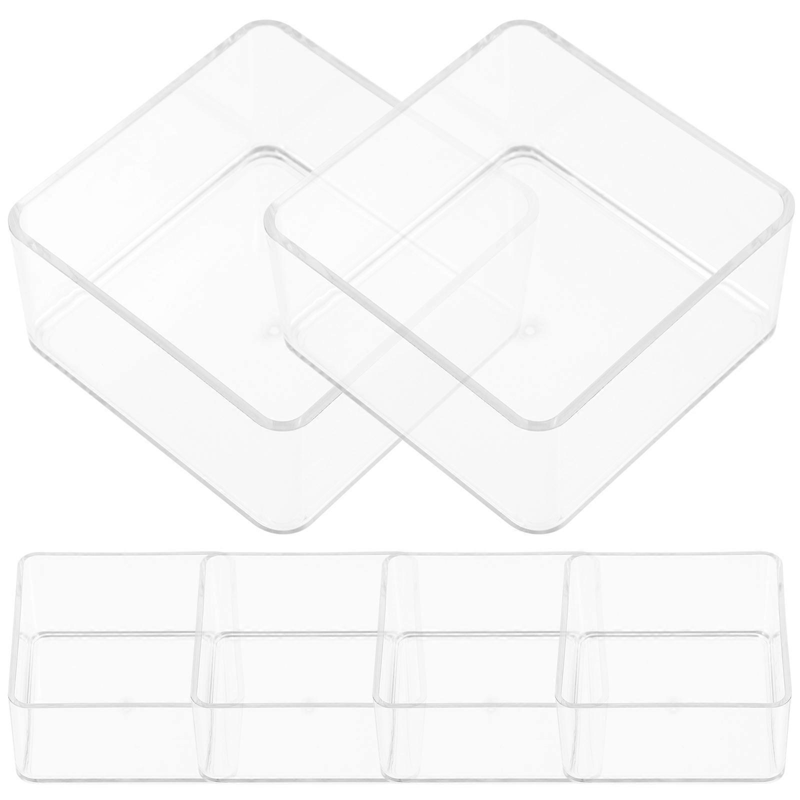 Clear Drawer Organizers For Easy Desktop Organization Storage At Home Or Office 6Pcs Versatile Design
