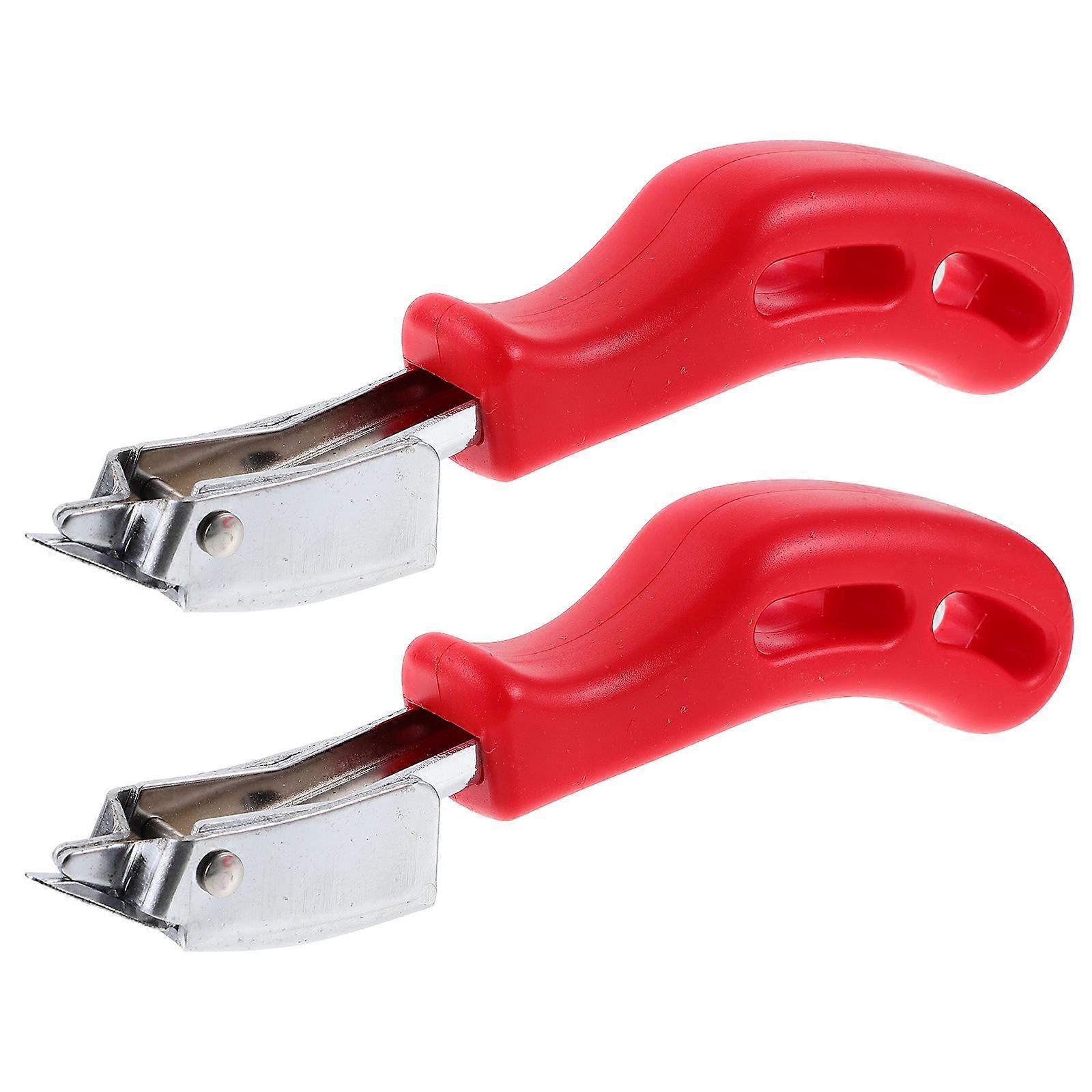 Staple Puller Removal Tool Heavy Duty Staple Removers Tack Pulling For Home Improvement Non Slip Grip Red 16x4x2 6cm 2Pack