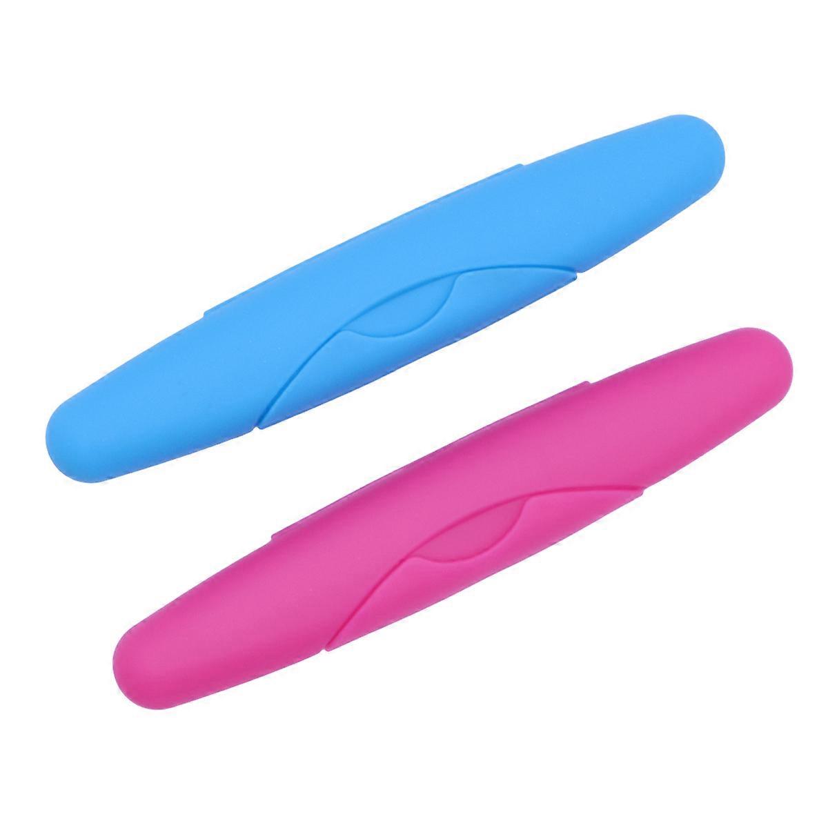 Toothbrush Case Travel 2Pcs For Traveling Use Rectangular Light Weight Design That Prevents Deformation