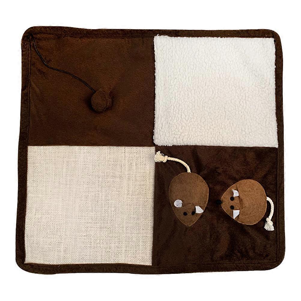Square Cat Scratcher For Home Environment, Innovative Claw Grinding Mat For Cat Owners, Coffee Color Ideal For Indoor Use, Pet Supply, 1Pcs