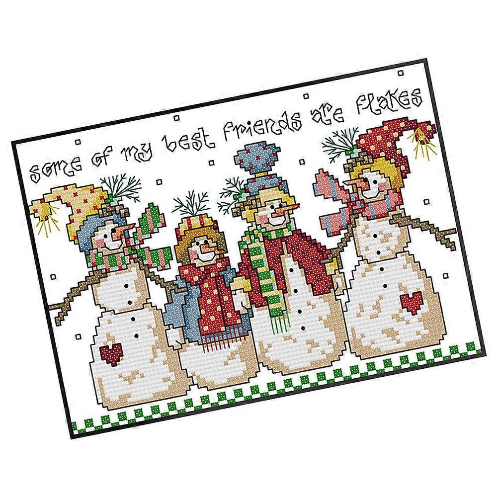 Assorted Color 1 Set Snowman Pattern Embroidery Kit For Children Living Room Decoration DIY