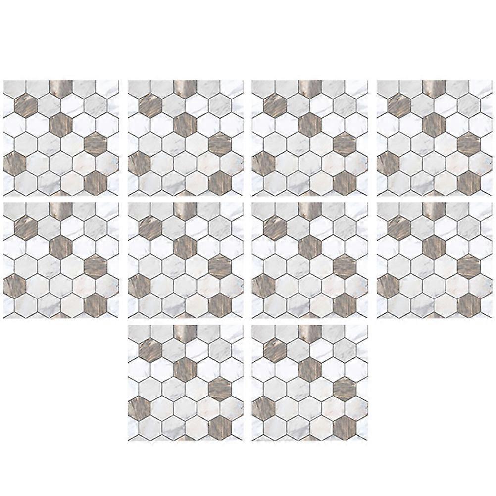 Self Adhesive Wall Tile Stickers Designed For Home Decoration On Smooth Surfaces With Matte Coating PVC Material In Light Grey 10 Pcs