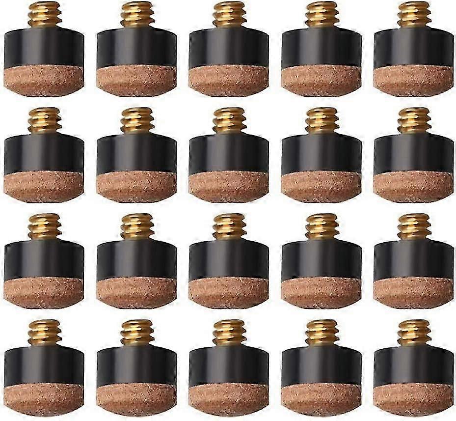 Screw on Tips 10mm - 20 Pcs Pool Cue Tips Hard Leather Screw-on Tips for Pool Cues