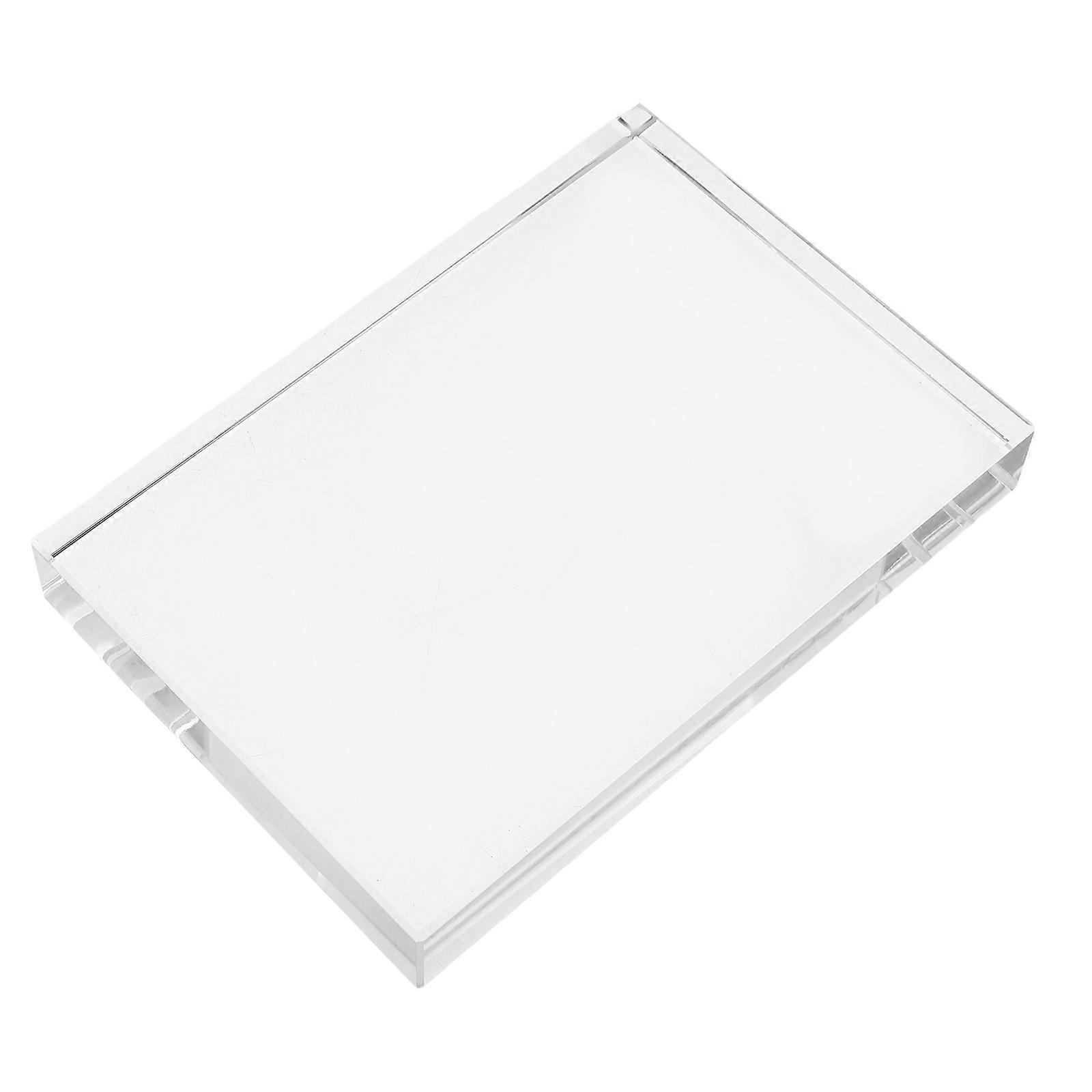 Clear Crystal Square Paperweight Transparent Glass Block for Office Desk Decor, Lightweight Decorative Glass Weight for Papers, Calligraphy Display