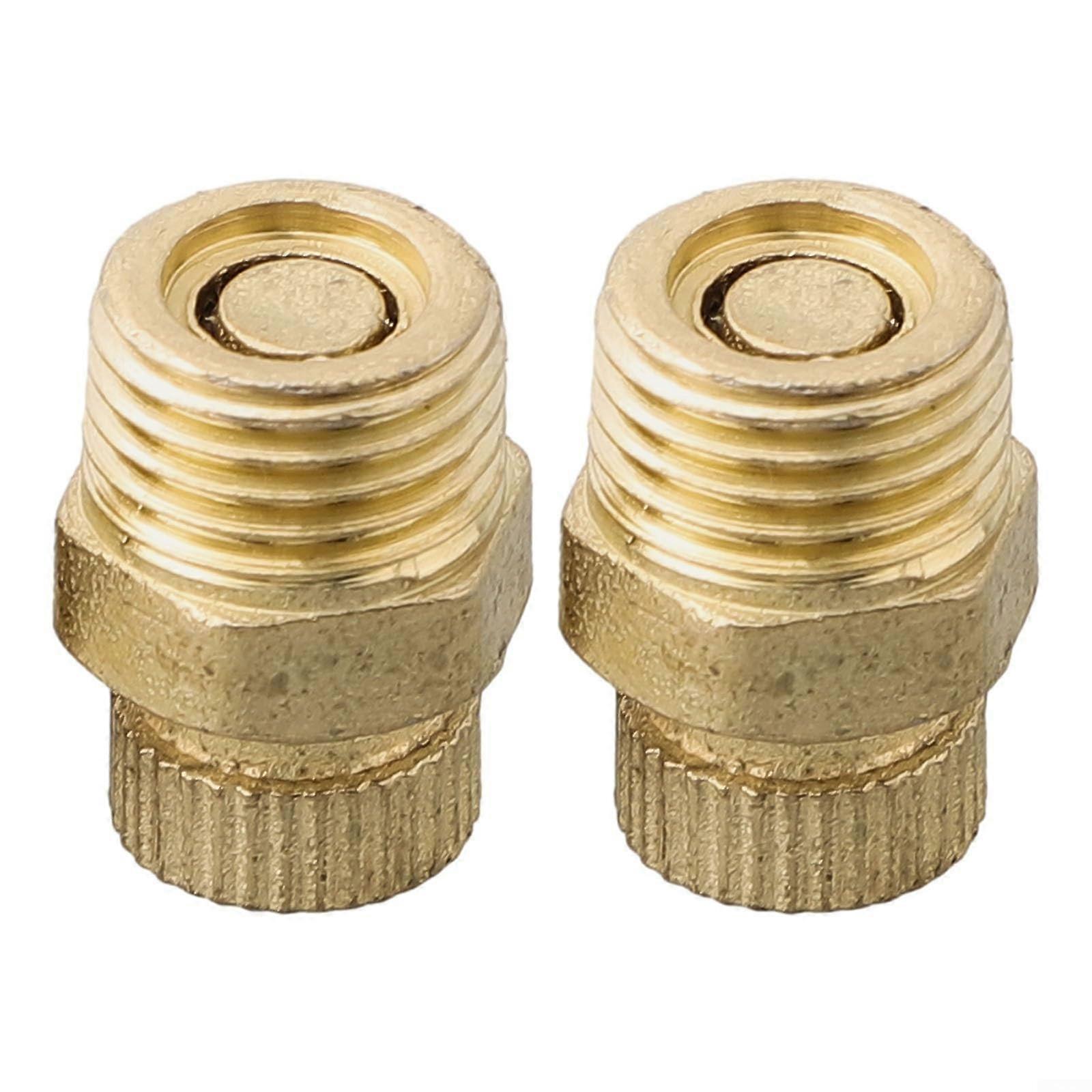 Air Compressor Brass Drain Valve Screws for Water Control - 2 Pack, Durable Material, Compatible with Standard Models