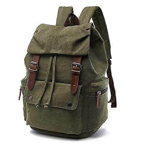 Men's Vintage Canvas Hunting Backpack – Noiseless, Large Capacity Army Green Hiking Backpack