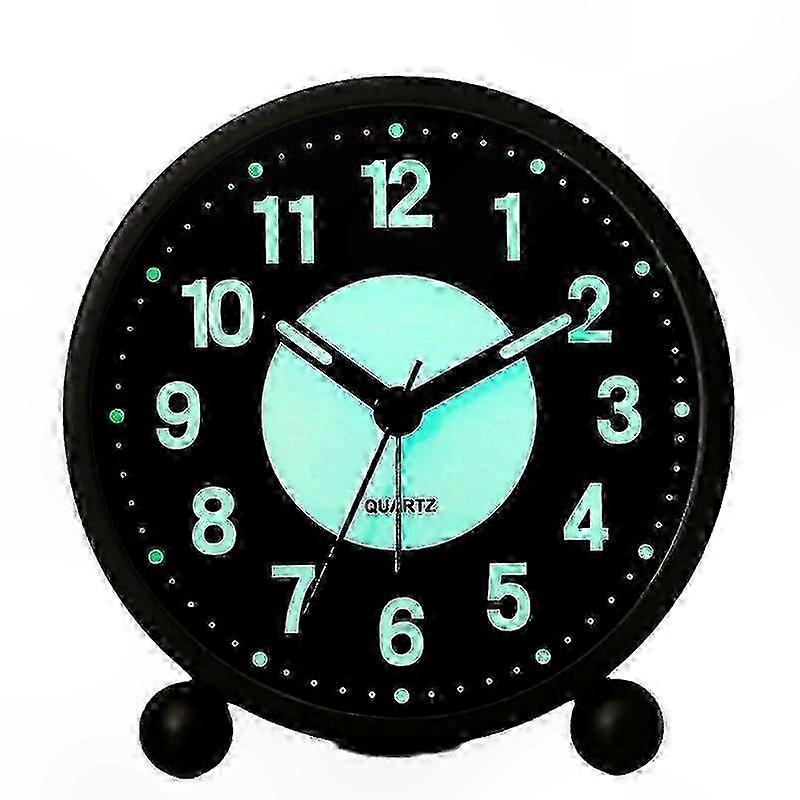 Silent Analog Alarm Clock with Night Light and Glow Feature for Dorms