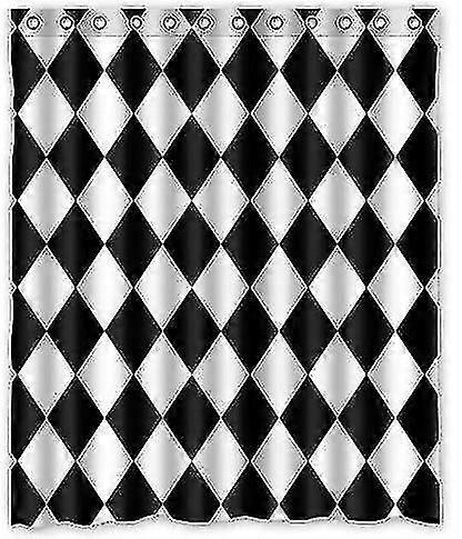 Plaid Pattern Shower Curtain Waterproof 150x180 Cm