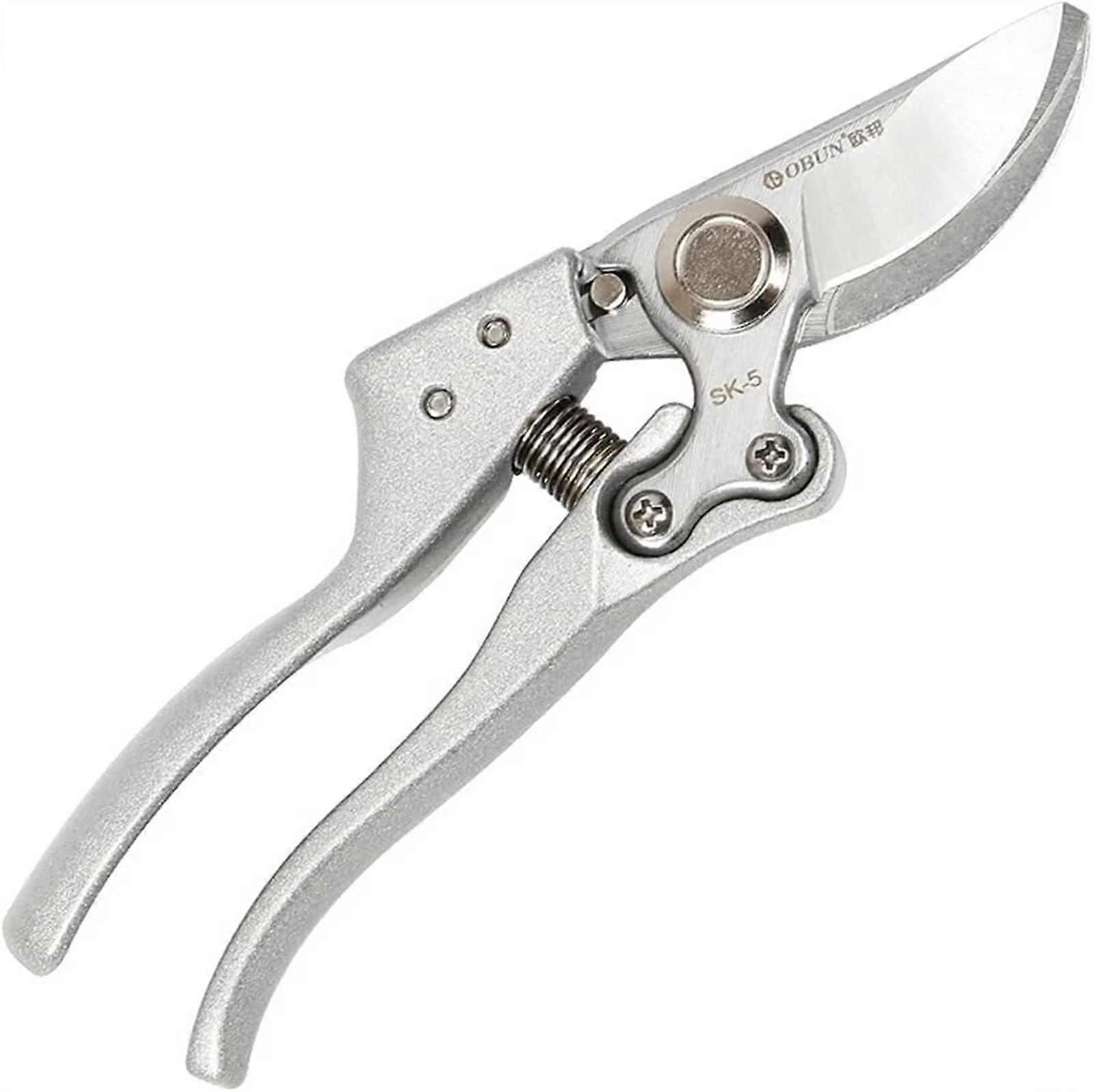 Pruning Shears Professional Carbon Alloy Steel Bypass Hand Shears with Sharp Blade Tree Cutter Silver