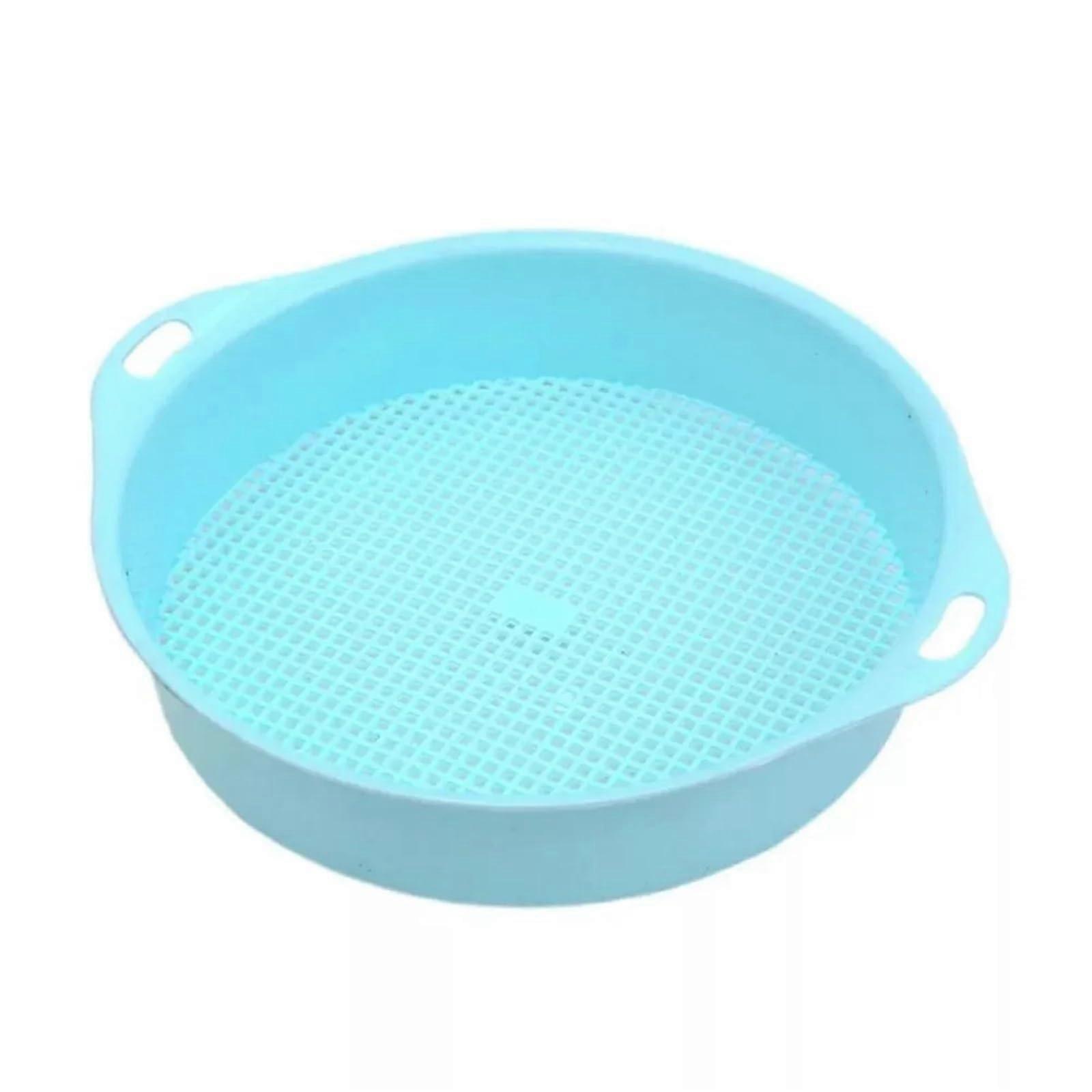 Multiuse Soil Sieve Sifter Round Sifting Strainer Sand Screen Filter Compost Soil Sieve Garden for Gardening Sand Floor Compost Sieve (Blue)