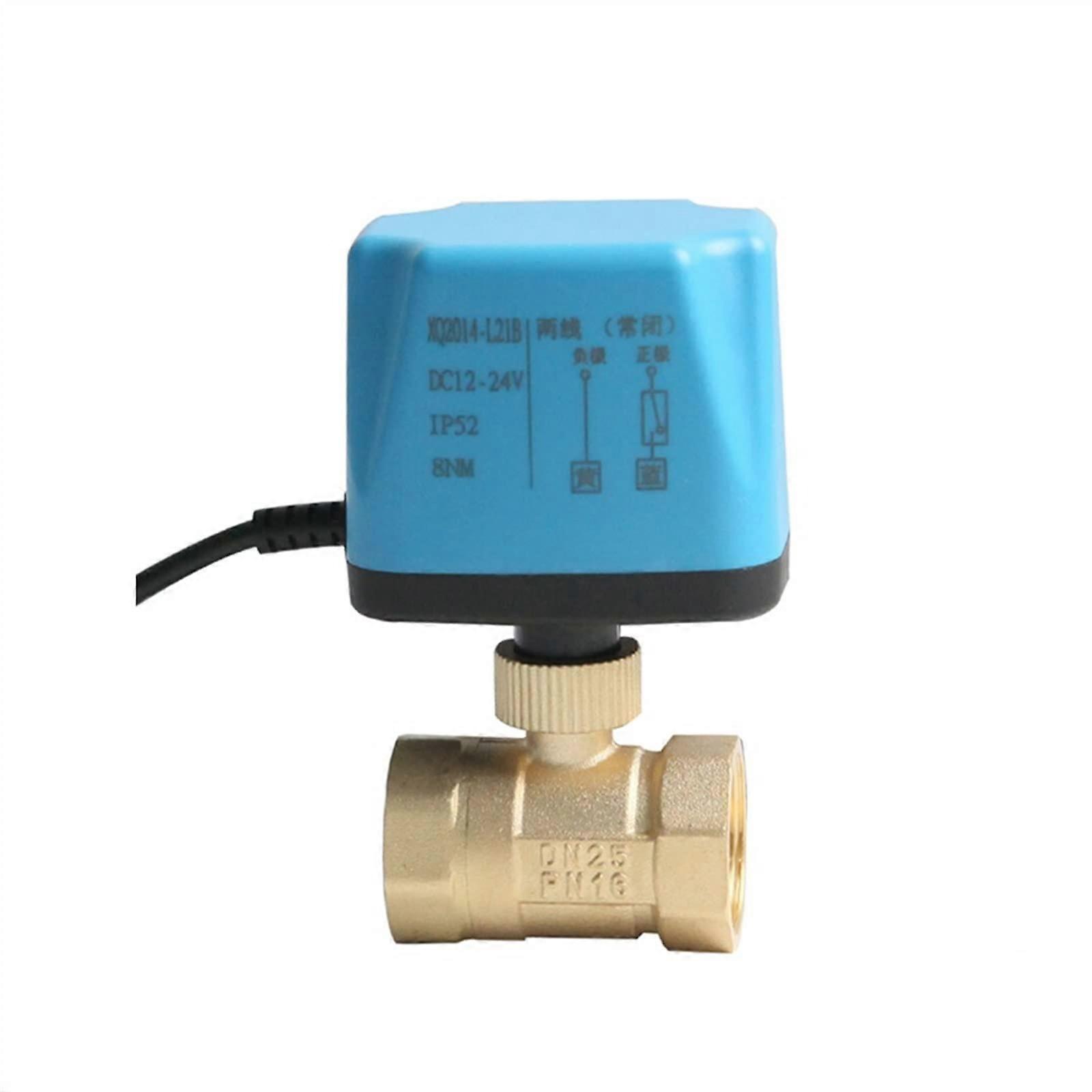 Brass Electric Motorized Ball Valve 2-Wire 2-Way 12VDC Normally Open for Water Flow Control 3/4 Inch