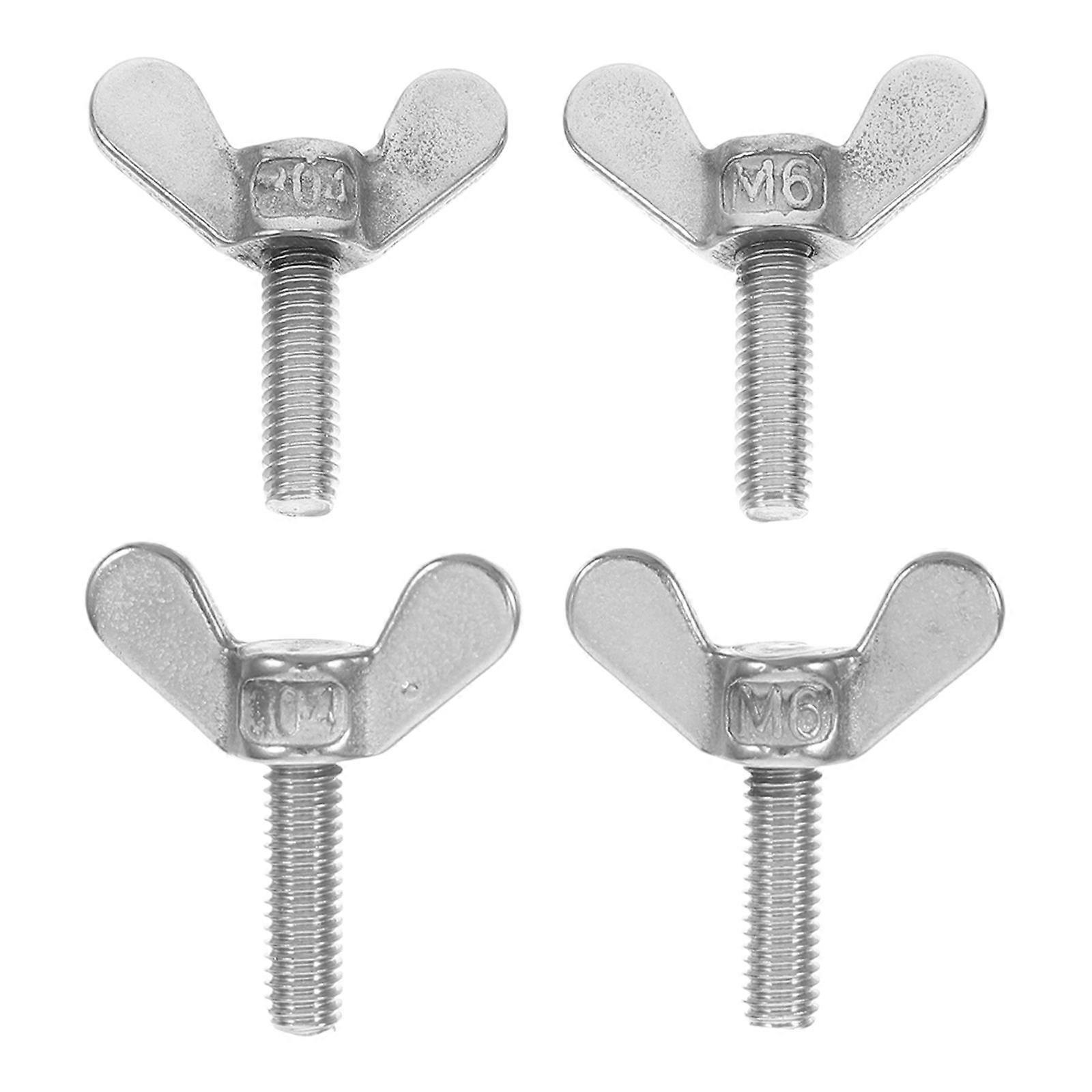 4pcs en acier inoxydable papillon boulons de base de mât de drapeau accessoires avec vis à torsion à la main aucun outil nécessaire installation facile fixation sécurisée du mât de drapeau nu