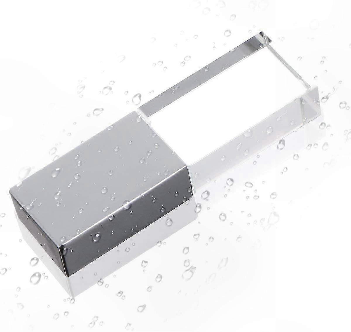 Crystal Clear USB Flash Drive - Rectangle Design, 16/32GB Memory, Stylish Silver Finish