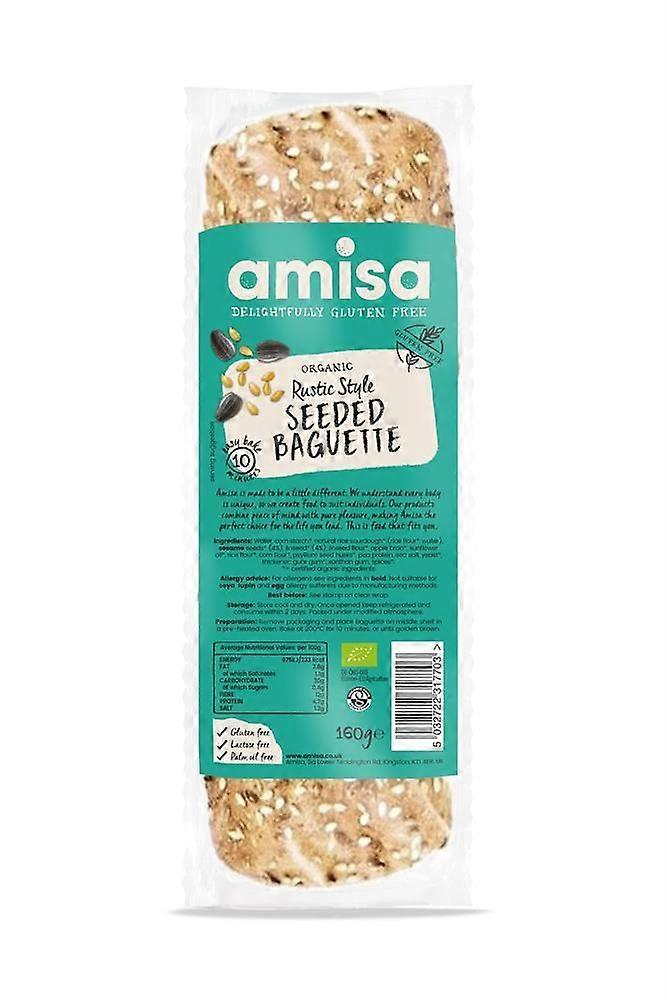 Amisa Organic Gluten Free Rustic Style Seeded Baguette 160g - 3 Pack