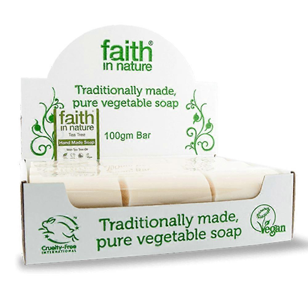 Faith in Nature Tea Tree soap unwrapped x (Full Box of 18) - 2 Pack
