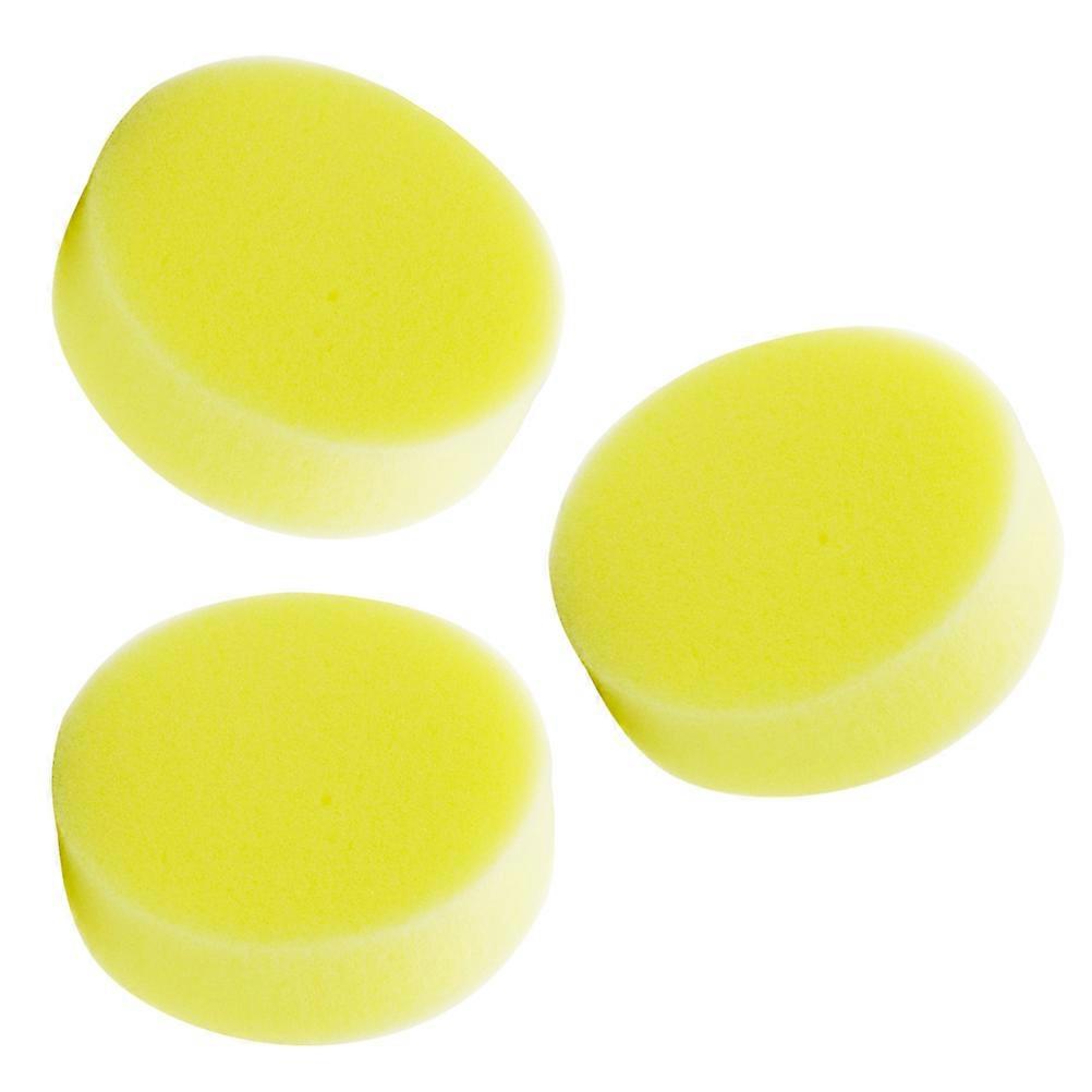 3pcs Durable Yellow Polish Sponge Applicators for Car Waxing, Cleaning & Stain Removal – Multi Use Wash Tool for Vehicles & Surfaces