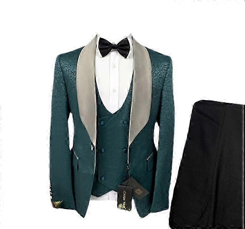 Mænds elegante Jacquard 3-delt kjoledragt