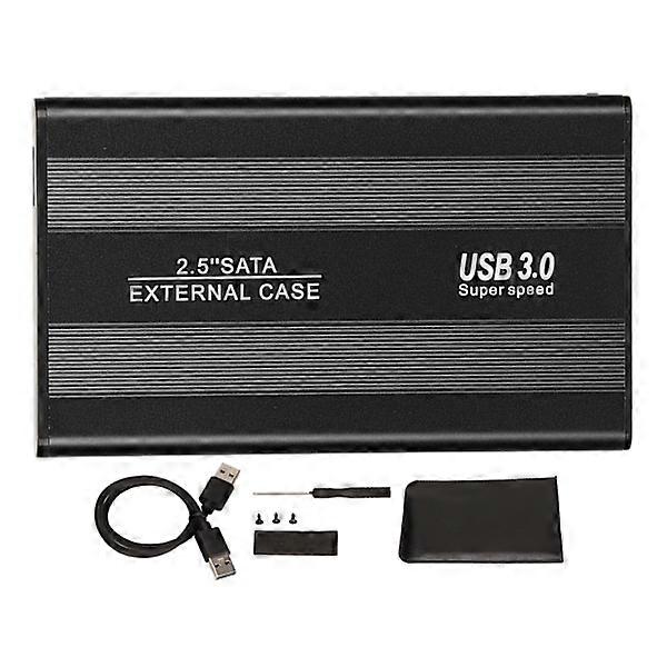 USB3.0 HDD Enclosure 2.5in 5Gbps Ultra Thin Lightweight HDD Enclosure Adapter for Laptops for WIN 7 for WIN 10 Black