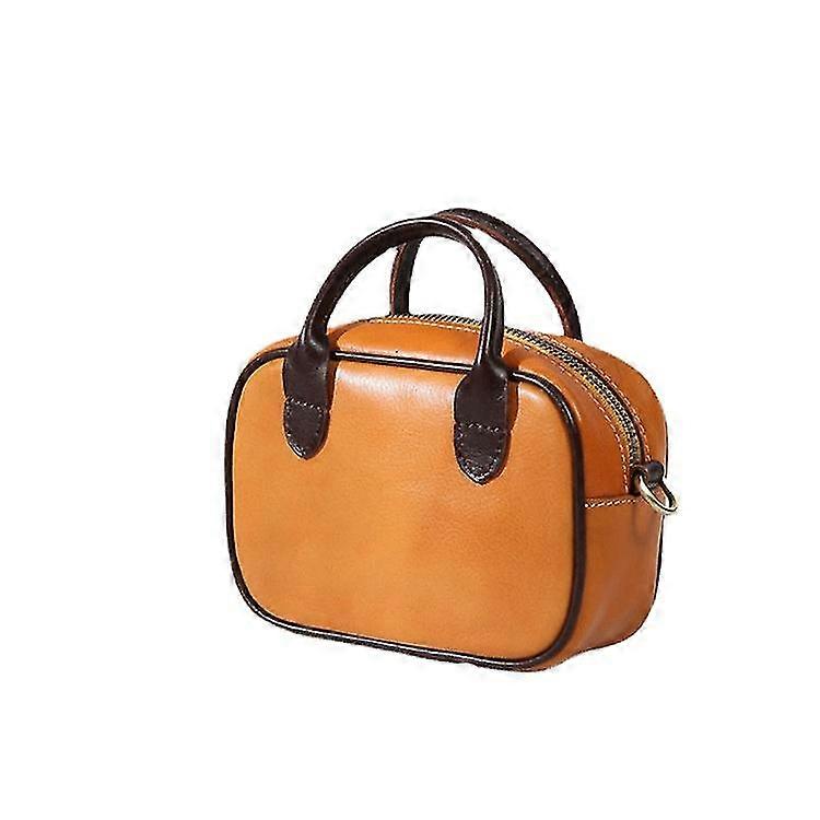 Ladies Women Leather Handbag Cowhide Horizontal Small Square Should...