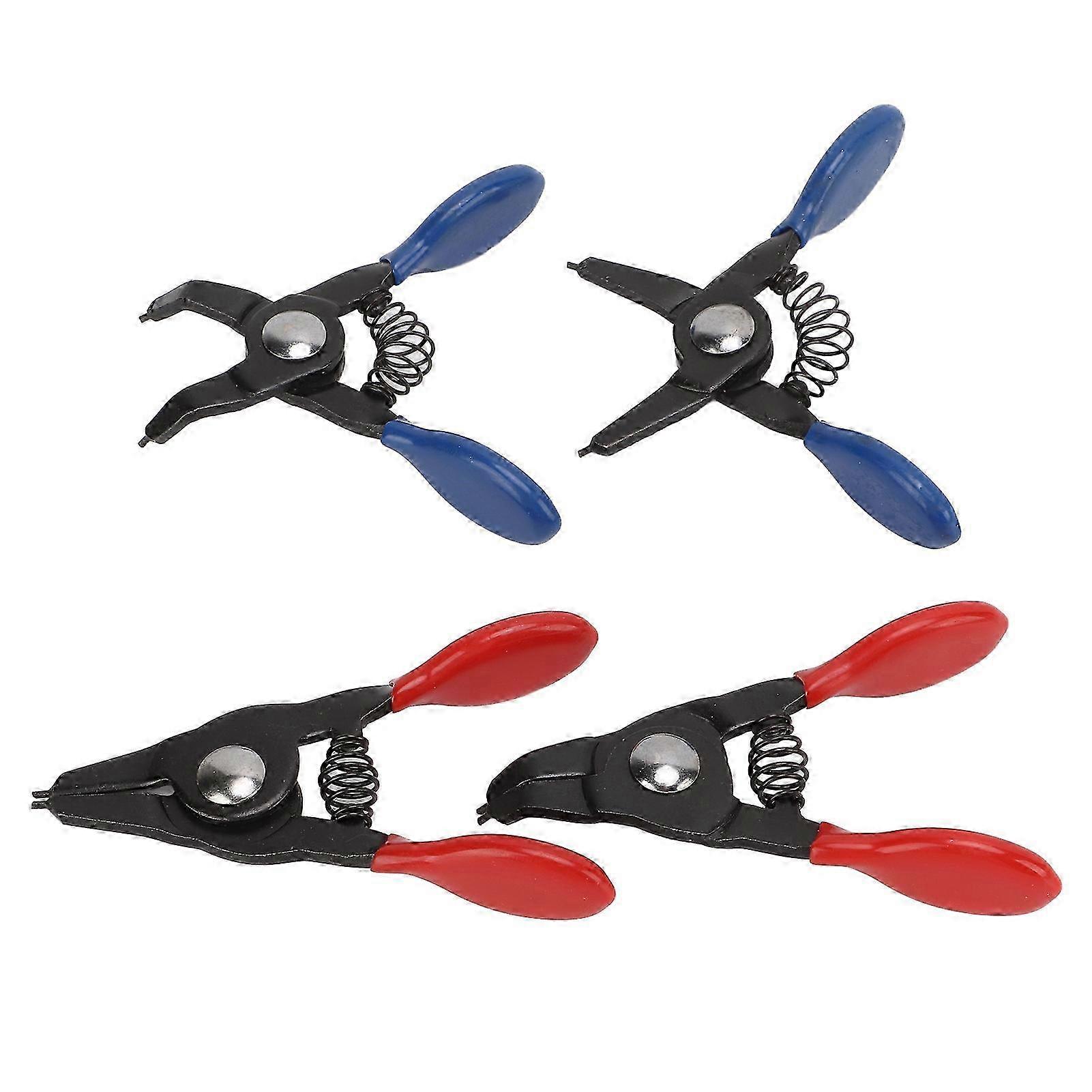 4pcs Mini Snap Ring Plier Set Universal Metal Spring Loaded Durable for Internal External Circlip