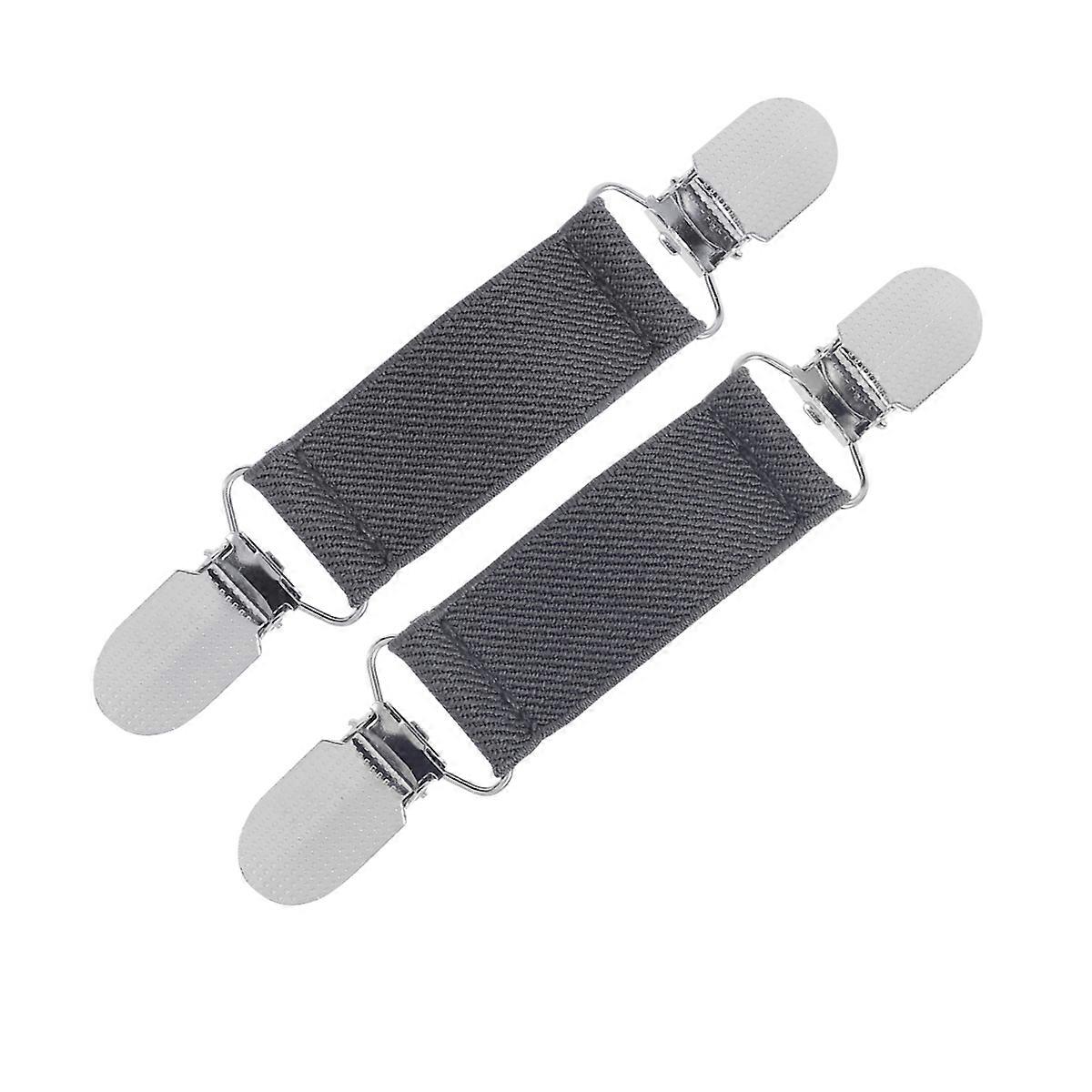 6 Pairs Multi purpose Fixed Buckles Bed Sheet Anti slip Fasteners Sofa Cushion Non slip Clips Elastic Alloy Grippers (Light Grey)