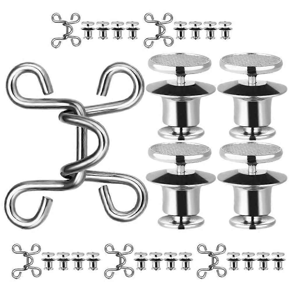 Jeans Waist Tightener Button Adjustable Waist Clip Perfect For Casual Wear 6 Sets Silver Color Waist Adjustment