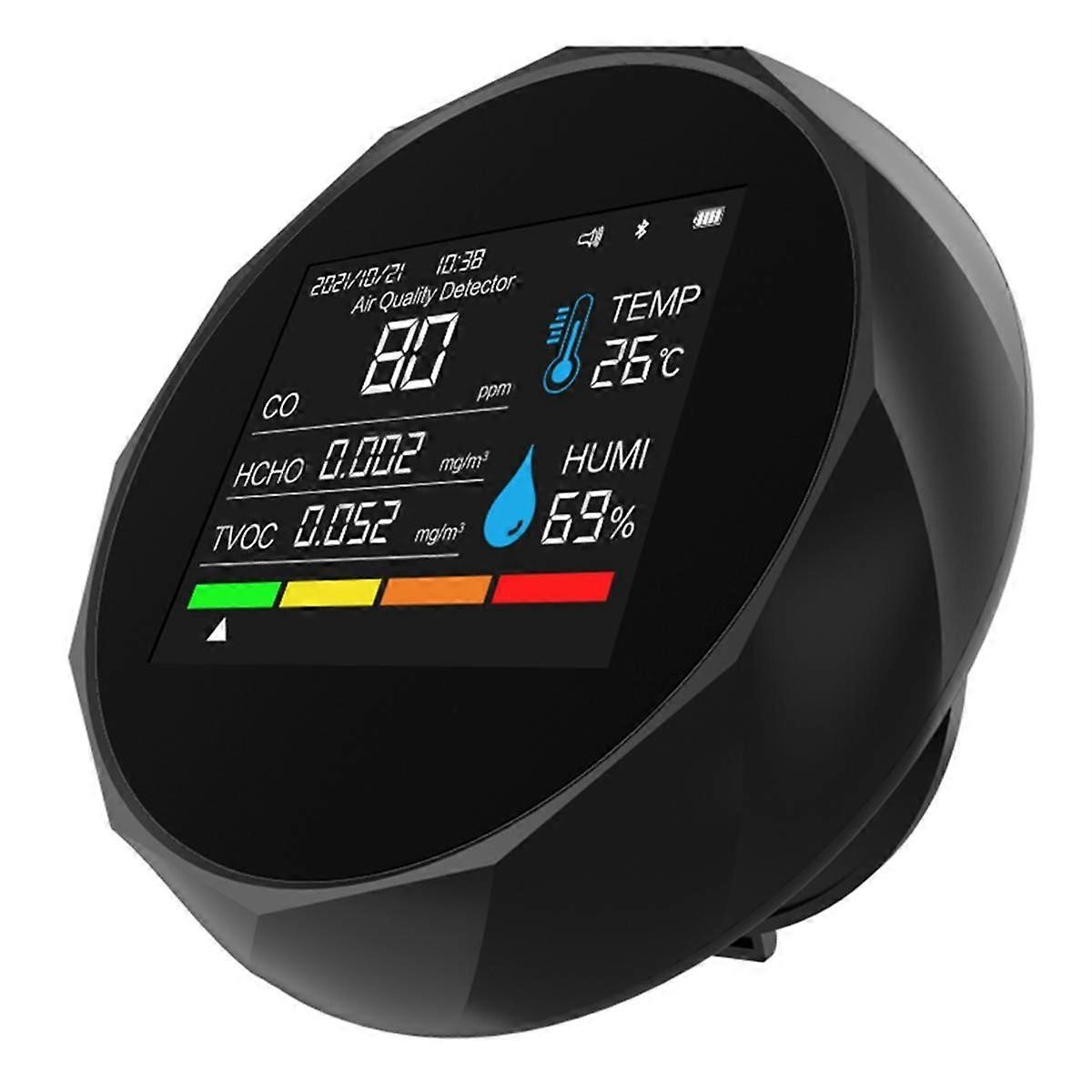 Wireless Air Quality Detector 5 in 1 TVOC CO HCHO Temperature Humidity Detector Home Desk Air Quali