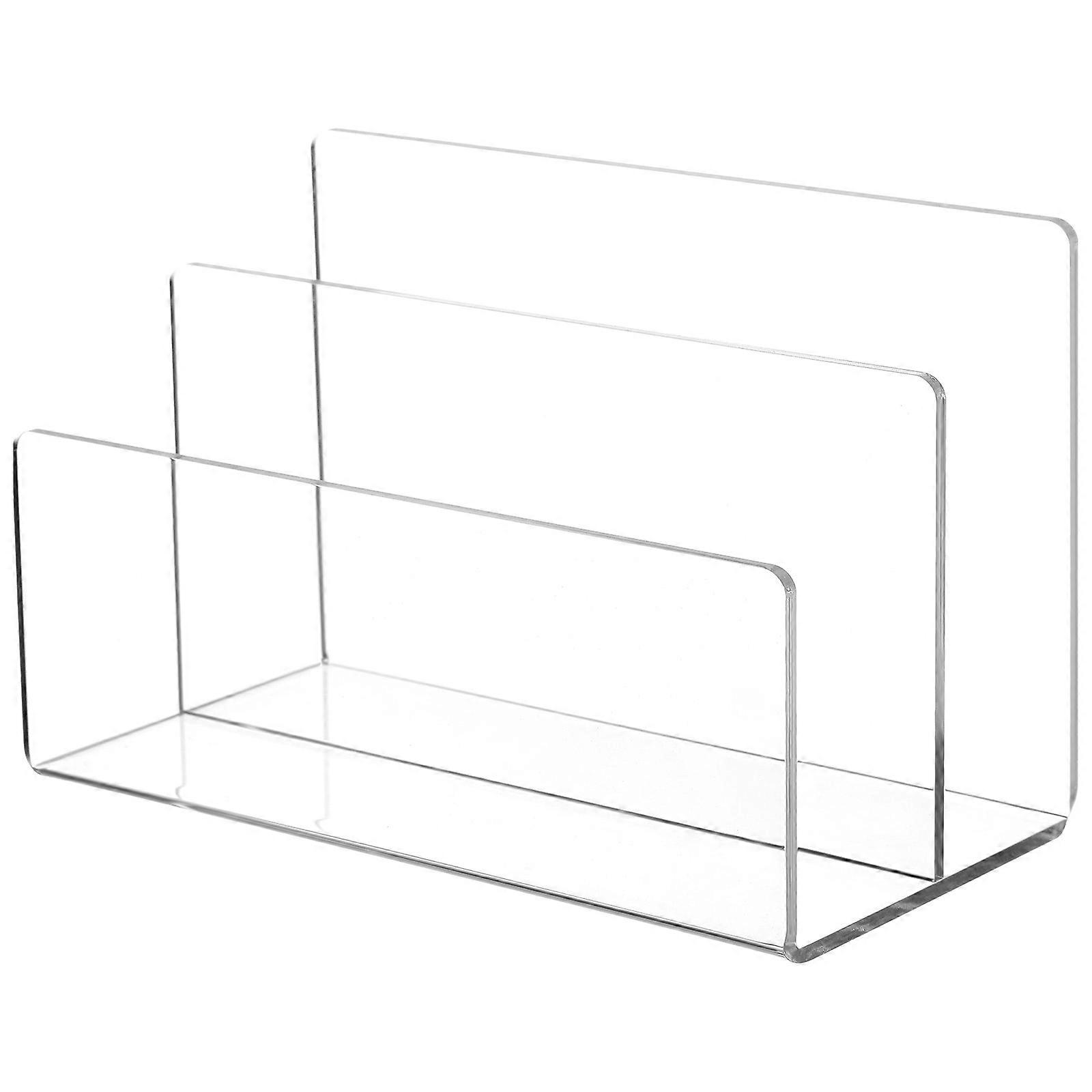 File Organizer 2 slot Acrylic Organizer File Folder Organizer Rack For Desk