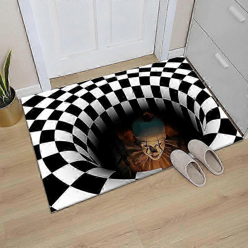 3D Geometric Halloween Doormat Rug for Illusion Decor