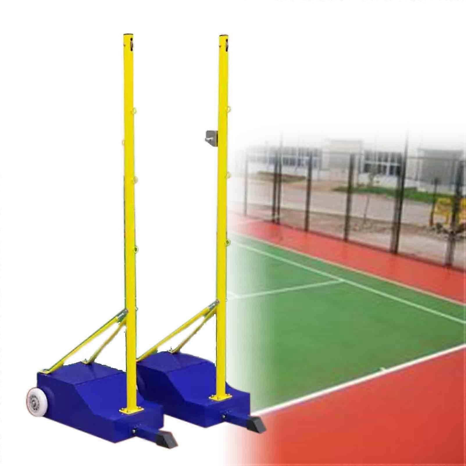Volleyball Poles Set Adjustable Height Portable Outdoor For Backyard Garden Air Volleyball Net