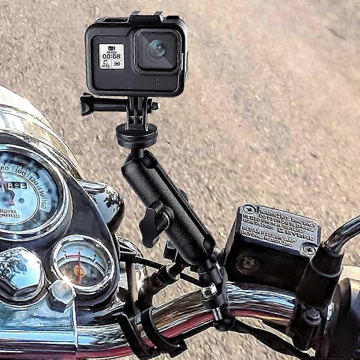 Motor Handle Bar Bracket Mount 360 Rotation Aluminum Alloy Motorcycle Rearview Mirror Holder for GoPro
