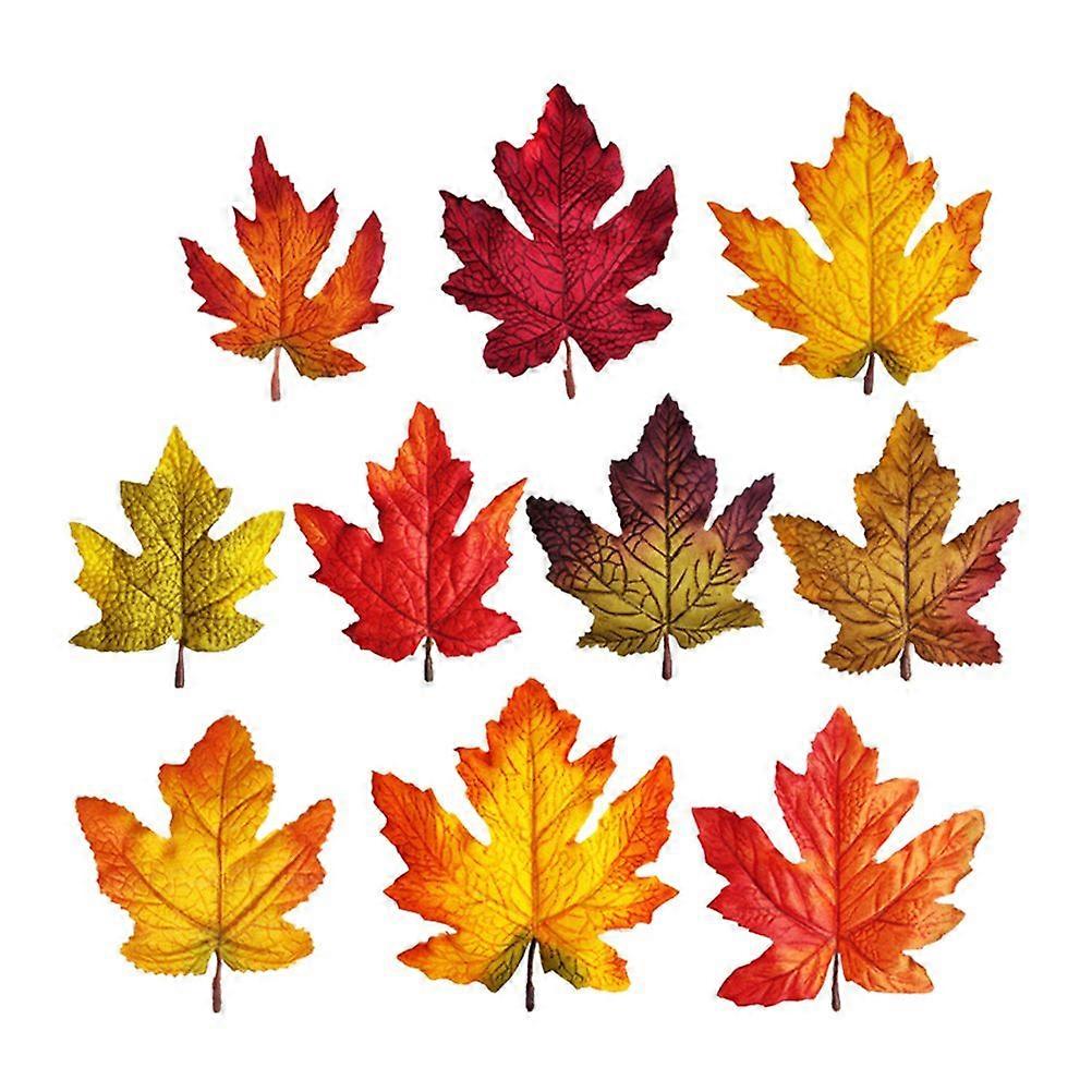 30pcs Artificial Maple Leaf Accessories Autumn Leaves Home Decoration (10 Colors, Mixed Package)